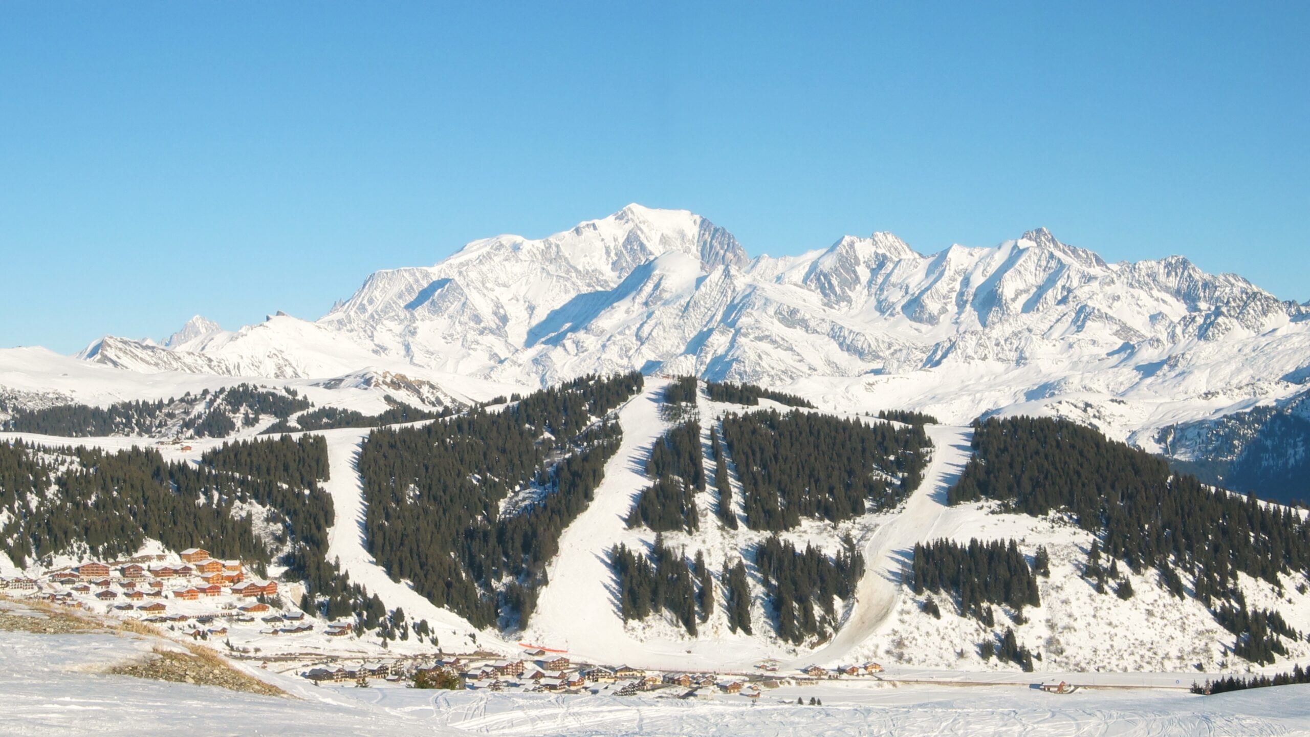 Les Saisies face au Mont Blanc