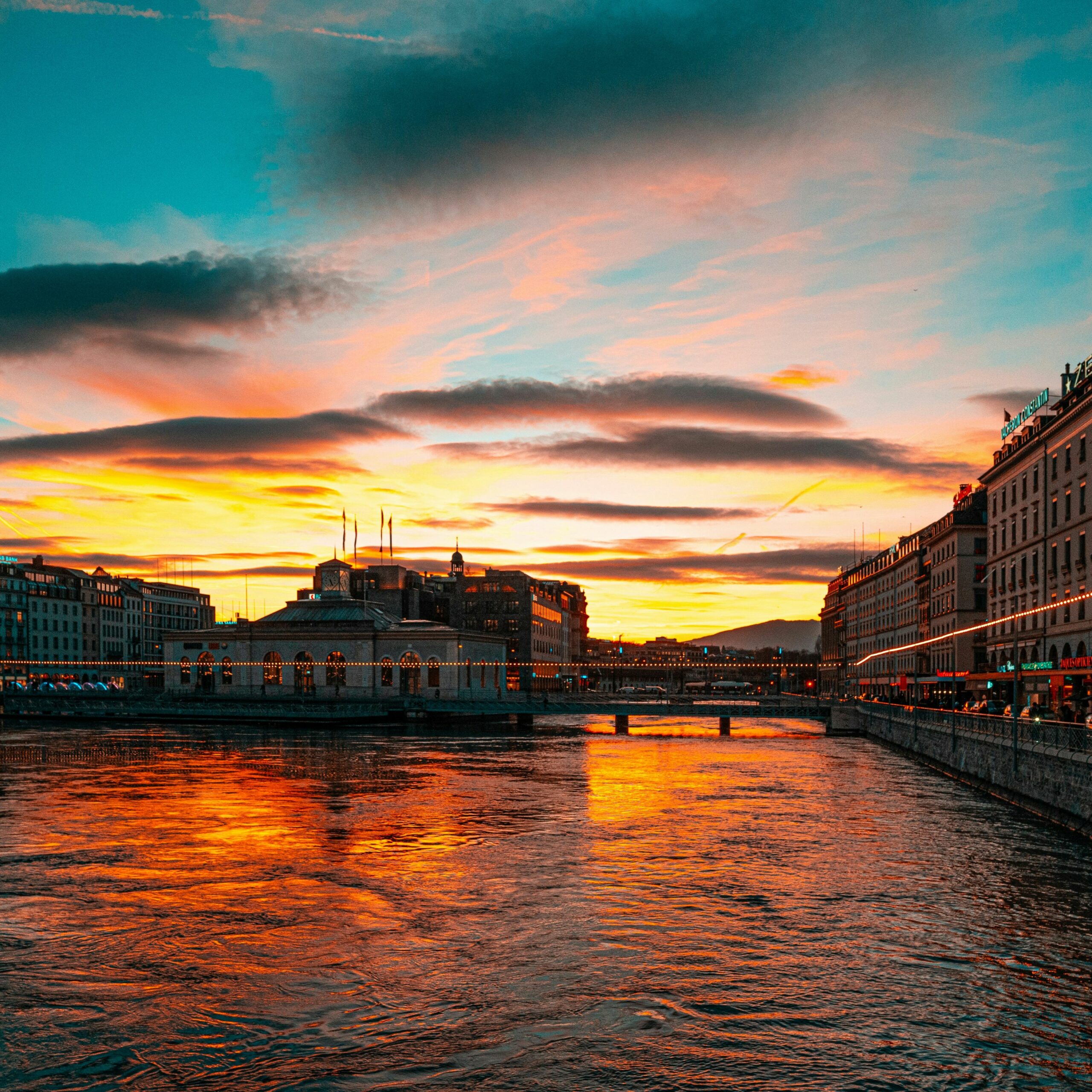 Genève coucher du soleil